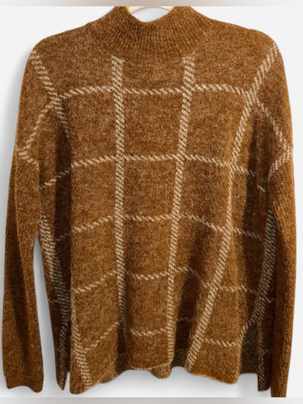 Cyrus Brown Windowpane Turtleneck Sweater